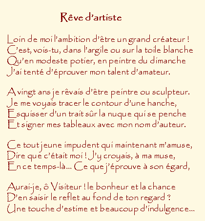 Rve d'artiste